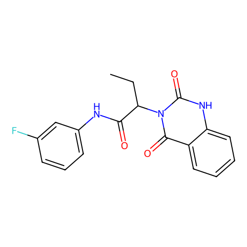 N-(3-fluorophenyl)-2-(2-hydroxy-4-oxoquinazolin-3(4H)-yl)butanamide structure