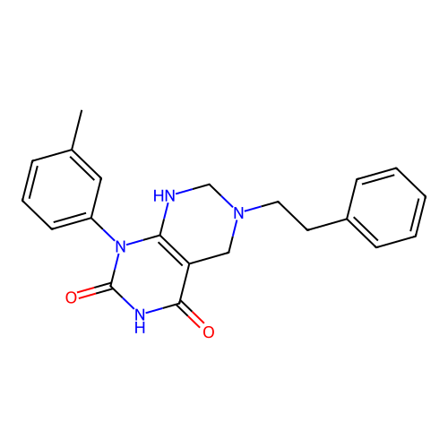 6-phenethyl-1-(m-tolyl)-5,6,7,8-tetrahydropyrimido[4,5-d]pyrimidine-2,4(1H,3H)-dione structure