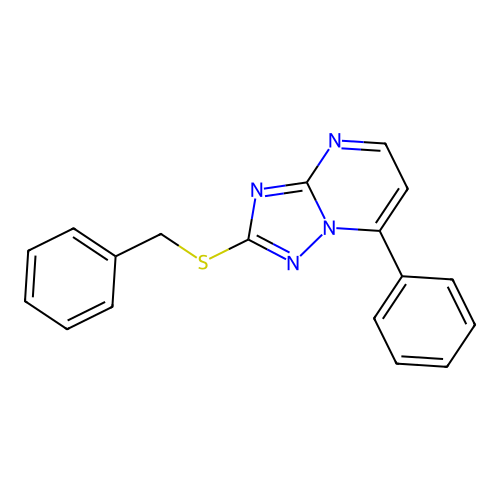 2-(Benzylsulfanyl)-7-phenyl[1,2,4]triazolo[1,5-a]pyrimidine structure
