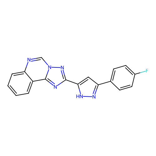 2-[3-(4-fluorophenyl)-1H-pyrazol-5-yl][1,2,4]triazolo[1,5-c]quinazoline structure