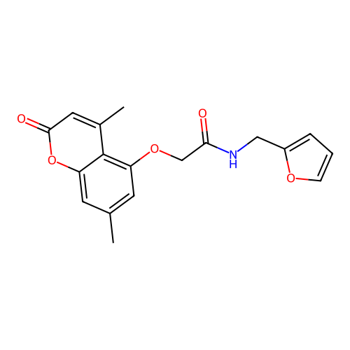 2-((4,7-dimethyl-2-oxo-2H-chromen-5-yl)oxy)-N-(furan-2-ylmethyl)acetamide structure