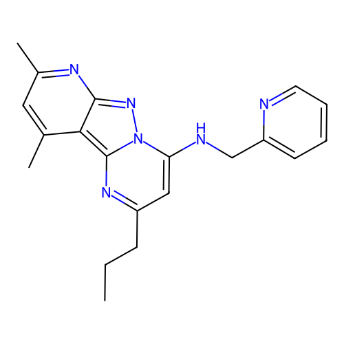 8,10-dimethyl-2-propyl-N-(pyridin-2-ylmethyl)pyrido[2',3':3,4]pyrazolo[1,5-a]pyrimidin-4-amine structure