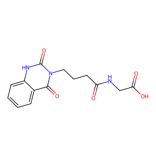 N-[4-(2-hydroxy-4-oxoquinazolin-3(4H)-yl)butanoyl]glycine structure