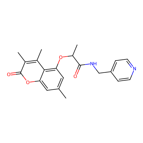 N-(pyridin-4-ylmethyl)-2-((3,4,7-trimethyl-2-oxo-2H-chromen-5-yl)oxy)propanamide structure