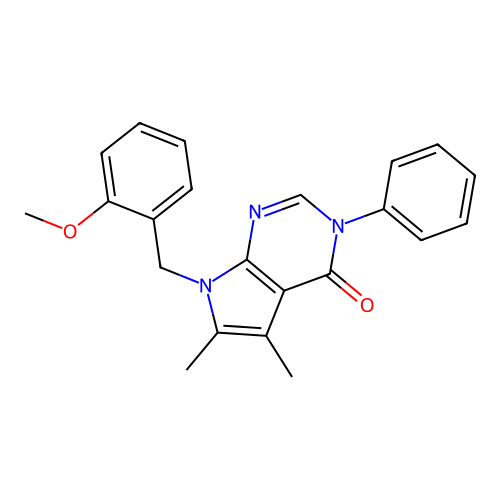 7-(2-methoxybenzyl)-5,6-dimethyl-3-phenyl-3H-pyrrolo[2,3-d]pyrimidin-4(7H)-one structure