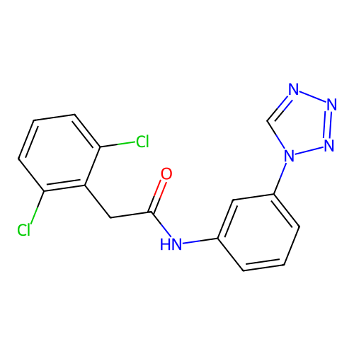 2-(2,6-dichlorophenyl)-N-[3-(1H-tetrazol-1-yl)phenyl]acetamide structure