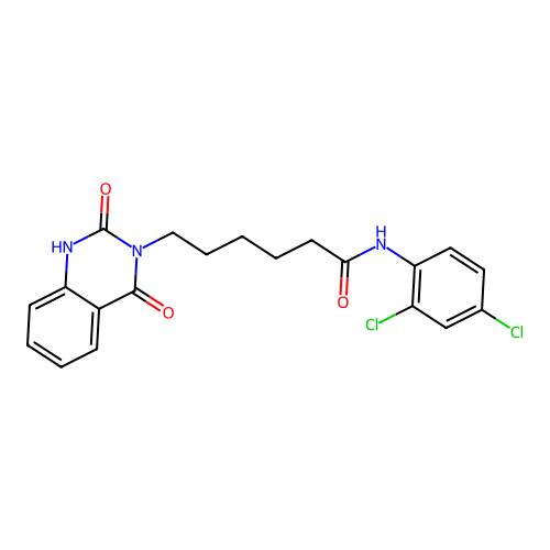 N-(2,4-dichlorophenyl)-6-(2-hydroxy-4-oxoquinazolin-3(4H)-yl)hexanamide structure