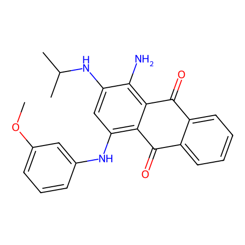 1-Amino-4-[(3-methoxyphenyl)amino]-2-(propan-2-ylamino)anthracene-9,10-dione structure