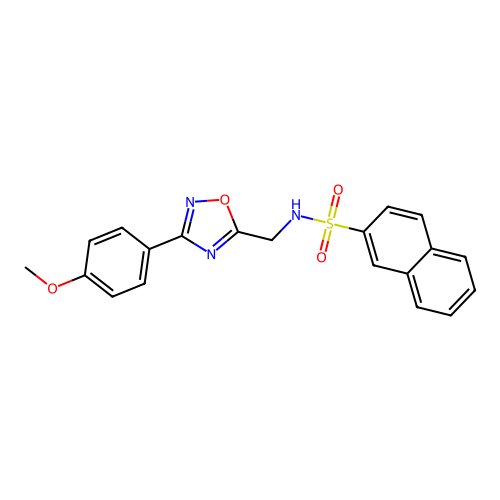 N-((3-(4-methoxyphenyl)-1,2,4-oxadiazol-5-yl)methyl)naphthalene-2-sulfonamide structure