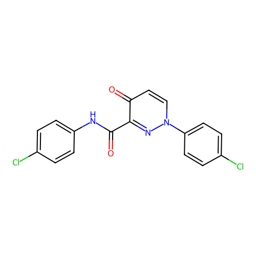 N,1-bis(4-chlorophenyl)-4-oxo-1,4-dihydropyridazine-3-carboxamide structure