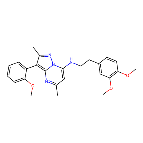 N-[2-(3,4-dimethoxyphenyl)ethyl]-3-(2-methoxyphenyl)-2,5-dimethylpyrazolo[1,5-a]pyrimidin-7-amine structure