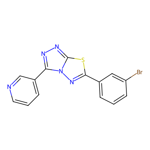 6-(3-Bromophenyl)-3-pyridin-3-yl-[1,2,4]triazolo[3,4-b][1,3,4]thiadiazole structure