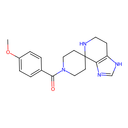 (4-methoxyphenyl)(1,5,6,7-tetrahydrospiro[imidazo[4,5-c]pyridine-4,4'-piperidin]-1'-yl)methanone structure