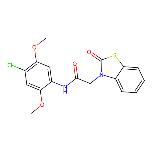 N-(4-chloro-2,5-dimethoxyphenyl)-2-(2-oxobenzo[d]thiazol-3(2H)-yl)acetamide structure