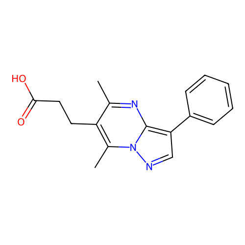 3-(5,7-Dimethyl-3-phenylpyrazolo[1,5-a]pyrimidin-6-yl)propanoic acid structure