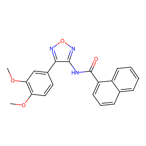 N-[4-(3,4-dimethoxyphenyl)-1,2,5-oxadiazol-3-yl]naphthalene-1-carboxamide structure