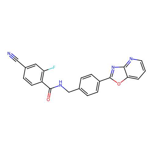 4-cyano-2-fluoro-N-(4-[1,3]oxazolo[4,5-b]pyridin-2-ylbenzyl)benzamide structure