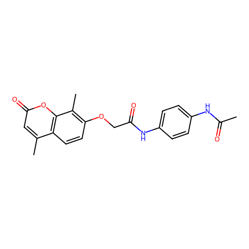 N-[4-(acetylamino)phenyl]-2-[(4,8-dimethyl-2-oxo-2H-chromen-7-yl)oxy]acetamide structure