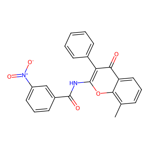 N-(8-methyl-4-oxo-3-phenyl-4H-chromen-2-yl)-3-nitrobenzamide structure