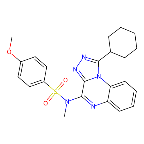 N-(1-cyclohexyl-[1,2,4]triazolo[4,3-a]quinoxalin-4-yl)-4-methoxy-N-methylbenzenesulfonamide structure