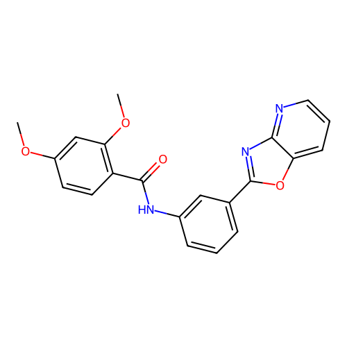 2,4-dimethoxy-N-[3-([1,3]oxazolo[4,5-b]pyridin-2-yl)phenyl]benzamide structure