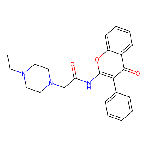 2-(4-ethylpiperazin-1-yl)-N-(4-oxo-3-phenyl-4H-chromen-2-yl)acetamide structure