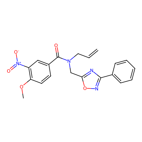 4-methoxy-3-nitro-N-[(3-phenyl-1,2,4-oxadiazol-5-yl)methyl]-N-(prop-2-en-1-yl)benzamide structure