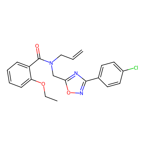 N-[[3-(4-chlorophenyl)-1,2,4-oxadiazol-5-yl]methyl]-2-ethoxy-N-prop-2-enylbenzamide structure