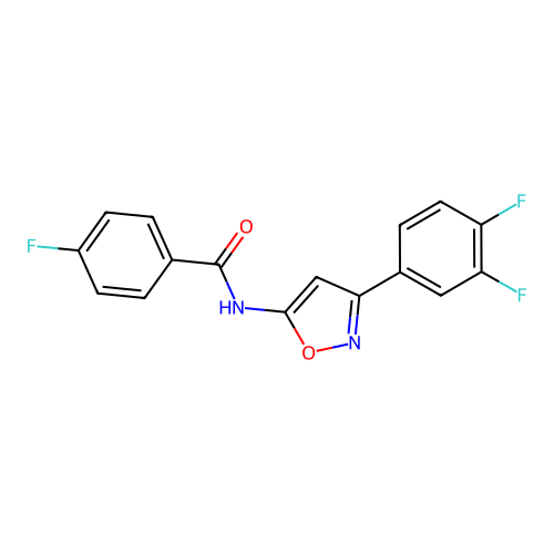 N-[3-(3,4-difluorophenyl)-1,2-oxazol-5-yl]-4-fluorobenzamide structure