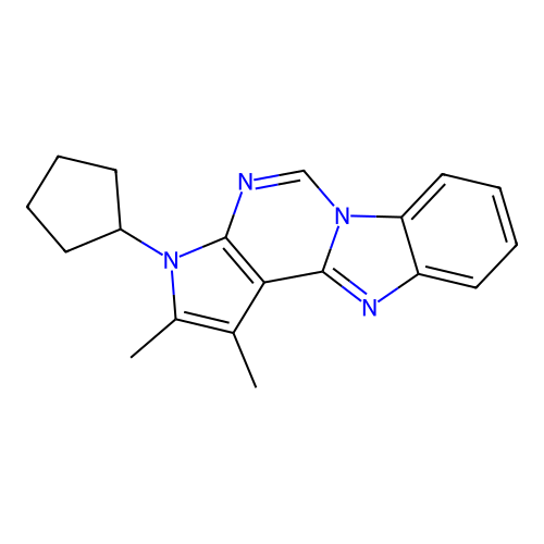 3-cyclopentyl-1,2-dimethyl-3H-benzo[4,5]imidazo[1,2-c]pyrrolo[3,2-e]pyrimidine structure