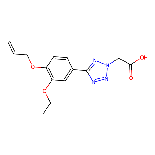 {5-[3-ethoxy-4-(prop-2-en-1-yloxy)phenyl]-2H-tetrazol-2-yl}acetic acid structure