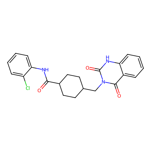 N-(2-chlorophenyl)-4-[(2,4-dioxo-1H-quinazolin-3-yl)methyl]cyclohexane-1-carboxamide structure