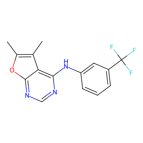 5,6-dimethyl-N-[3-(trifluoromethyl)phenyl]furo[2,3-d]pyrimidin-4-amine structure