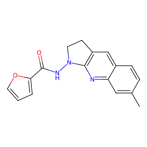 N-(7-methyl-2,3-dihydro-1H-pyrrolo[2,3-b]quinolin-1-yl)furan-2-carboxamide structure