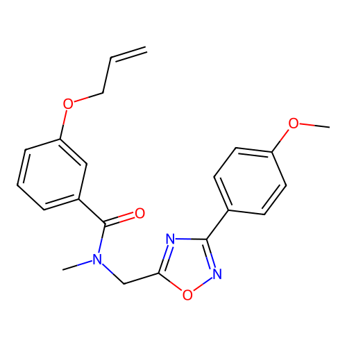 N-[[3-(4-methoxyphenyl)-1,2,4-oxadiazol-5-yl]methyl]-N-methyl-3-prop-2-enoxybenzamide structure