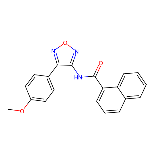 N-[4-(4-methoxyphenyl)-1,2,5-oxadiazol-3-yl]naphthalene-1-carboxamide structure