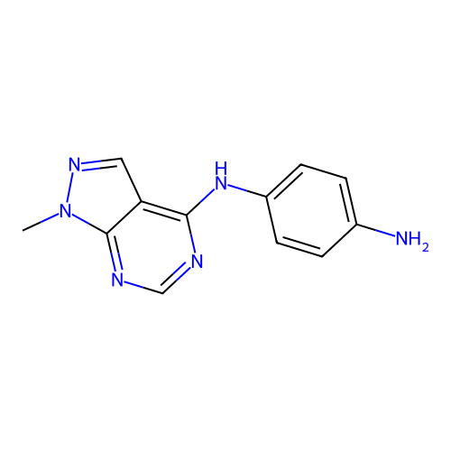 N-(1-methyl-1H-pyrazolo[3,4-d]pyrimidin-4-yl)benzene-1,4-diamine structure