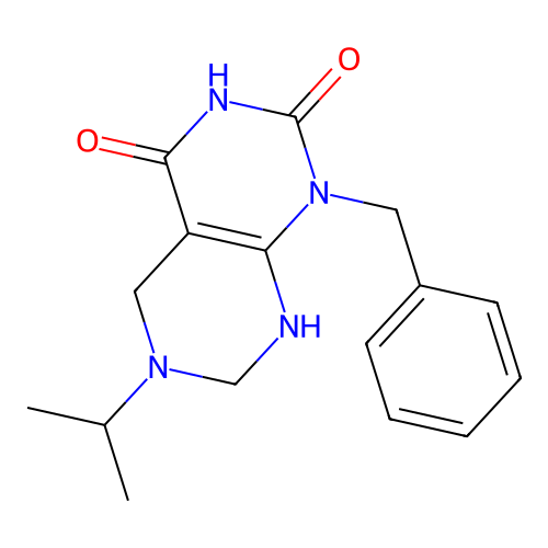 1-benzyl-6-isopropyl-5,6,7,8-tetrahydropyrimido[4,5-d]pyrimidine-2,4(1H,3H)-dione structure