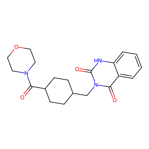 2-hydroxy-3-{[4-(morpholin-4-ylcarbonyl)cyclohexyl]methyl}quinazolin-4(3H)-one structure