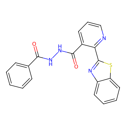 2-(1,3-benzothiazol-2-yl)-N'-(phenylcarbonyl)pyridine-3-carbohydrazide structure
