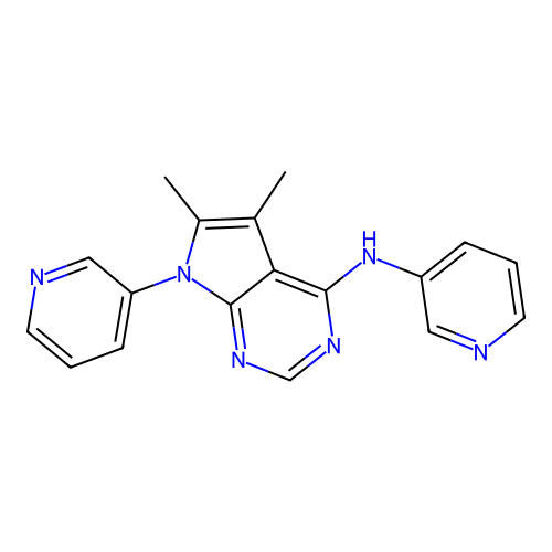5,6-dimethyl-N,7-dipyridin-3-ylpyrrolo[2,3-d]pyrimidin-4-amine structure