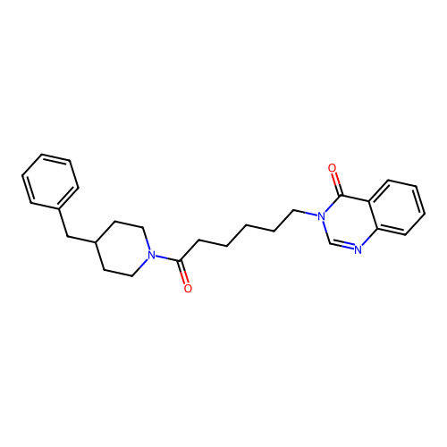 3-(6-(4-benzylpiperidin-1-yl)-6-oxohexyl)quinazolin-4(3H)-one structure