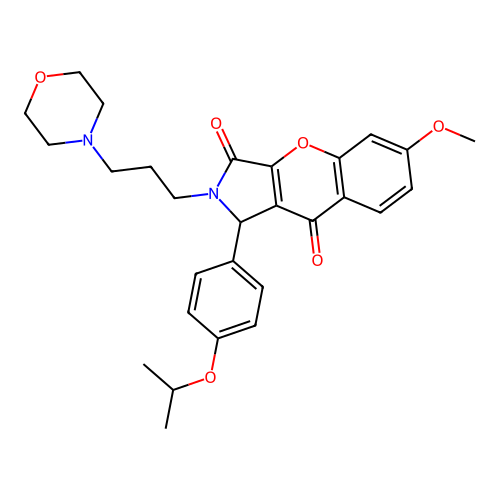 6-methoxy-2-[3-(morpholin-4-yl)propyl]-1-[4-(propan-2-yloxy)phenyl]-1,2-dihydrochromeno[2,3-c]pyrrole-3,9-dione structure