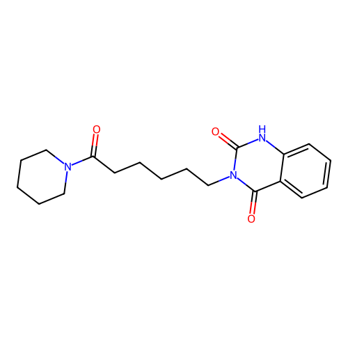 2-hydroxy-3-[6-oxo-6-(piperidin-1-yl)hexyl]quinazolin-4(3H)-one structure