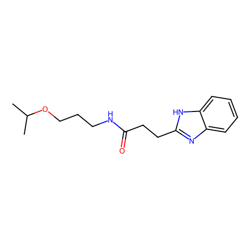 3-(1H-benzimidazol-2-yl)-N-[3-(propan-2-yloxy)propyl]propanamide structure