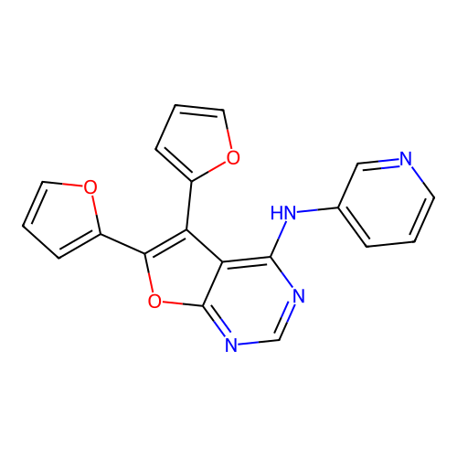 5,6-di(furan-2-yl)-N-(pyridin-3-yl)furo[2,3-d]pyrimidin-4-amine structure