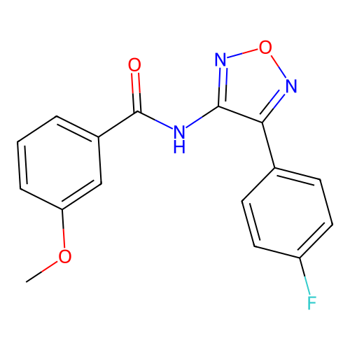 N-[4-(4-fluorophenyl)-1,2,5-oxadiazol-3-yl]-3-methoxybenzamide structure