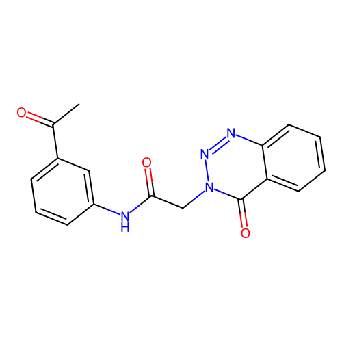 N-(3-acetylphenyl)-2-(4-oxo-1,2,3-benzotriazin-3(4H)-yl)acetamide structure
