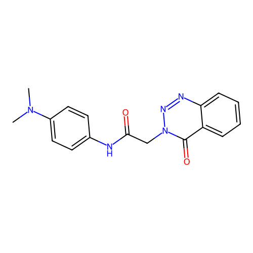N-[4-(dimethylamino)phenyl]-2-(4-oxo-1,2,3-benzotriazin-3(4H)-yl)acetamide structure