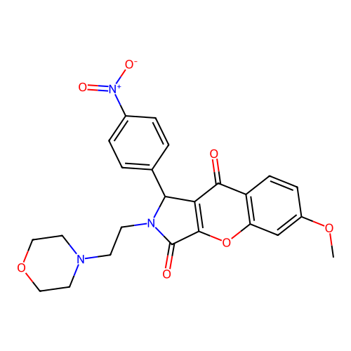 6-methoxy-2-(2-morpholin-4-ylethyl)-1-(4-nitrophenyl)-1H-chromeno[2,3-c]pyrrole-3,9-dione structure